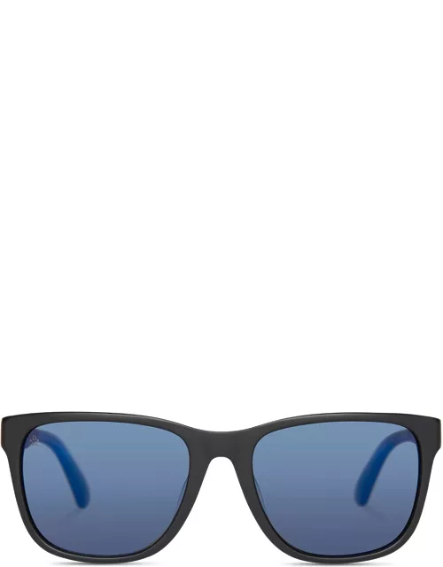 TOMS Sunglasses Black Austin Matte Zeiss Deep Blue Mirror Polarized Len