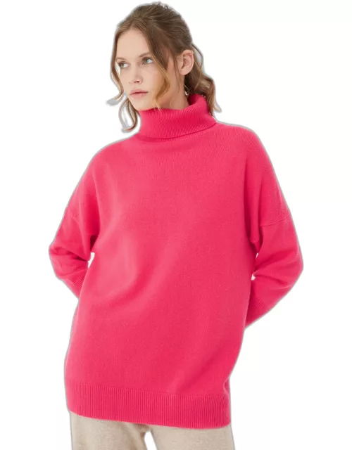 Coral Cashmere Rollneck Sweater