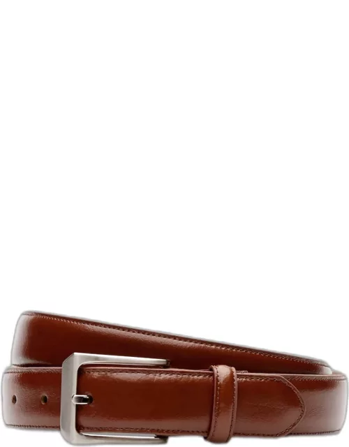JoS. A. Bank Men's Glazed Leather Belt, Cognac