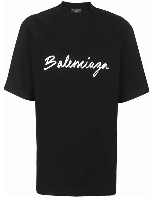 BALENCIAGA Signature Logo T-Shirt Black/White