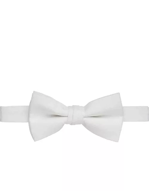 Pronto Uomo Men's Pique Pre-Tied Formal Bow Tie White