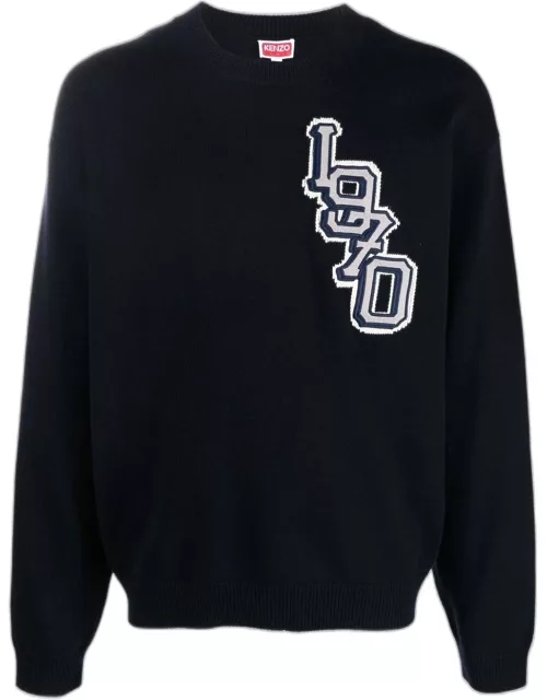KENZO Tiger Varsity Knitted Sweatshirt Navy