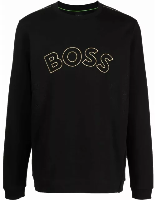 BOSS Logo-print Crew-neck Sweatshirt Black