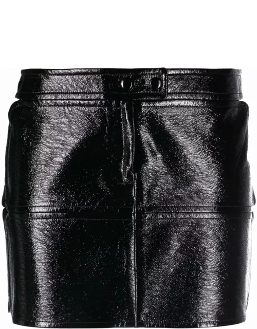 COURRÉGES WOMEN Vinyl Pencil Mini Skirt Black