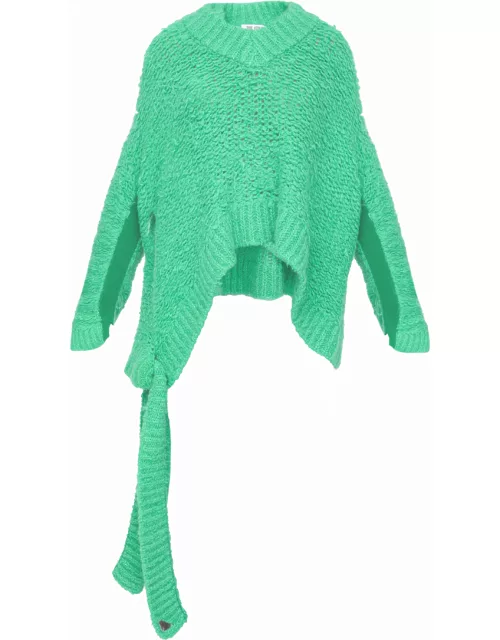 Asymmetric green jumper