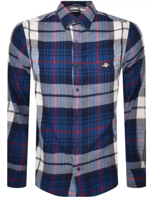 Gant Reg UT Plaid Flannel Shirt Navy