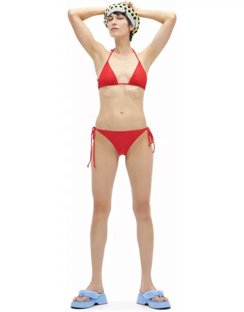 GANNI String Bikini Bottom in High Risk Red Women'