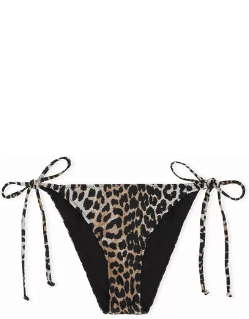 GANNI String Bikini Bottom in Leopard Women'