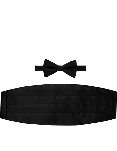 Joseph Abboud Men's Bow Tie Cummerbund Set Black