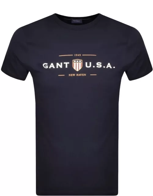 Gant Original Shield Crest T Shirt Navy