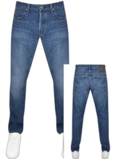 G Star Raw Mid Wash Triple A Straight Jeans Blue