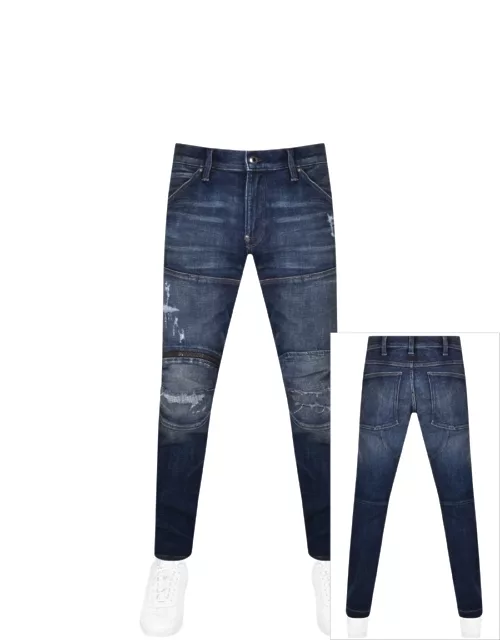 G Star Raw 5620 3D Zip knee Skinny Jeans Blue