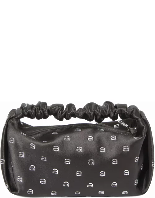 Scrunchie mini bag in black