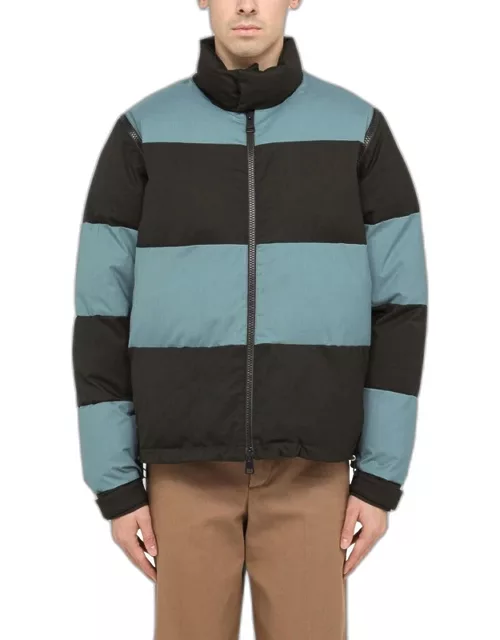 Convertible striped down jacket
