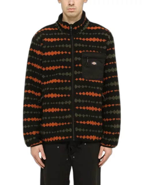 Black/orange/military fleece jacket