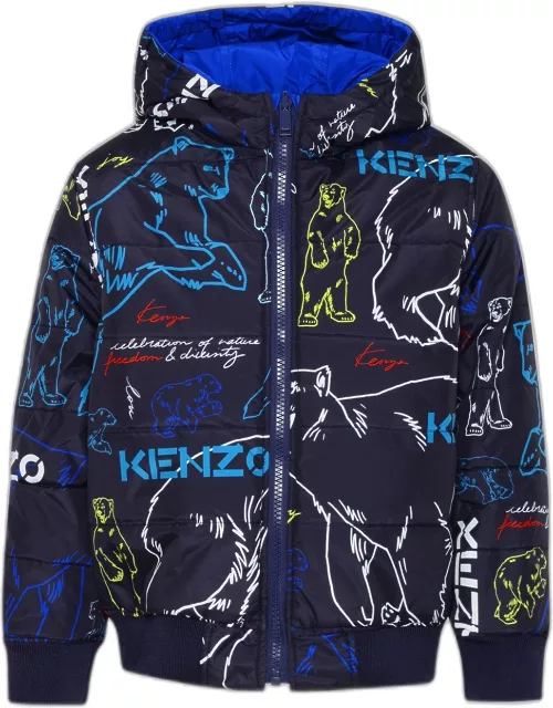 KENZO Blue Nylon Down Jacket