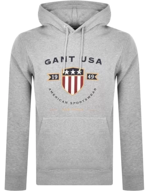 Gant Banner Shield Hoodie Grey