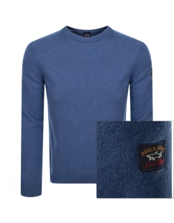 Paul And Shark Lambswool Knit Jumper Blue