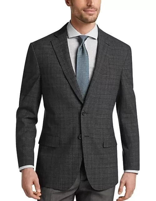 Awearness Kenneth Cole Men's Slim Fit Sport Coat Charcoal Plaid