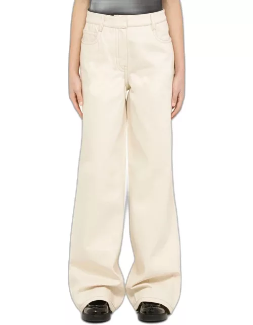 Ivory canvas wide trouser
