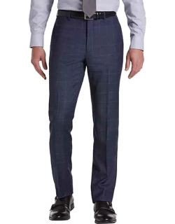Calvin Klein Slim Fit Men's Suit Separates Pants Navy Plaid