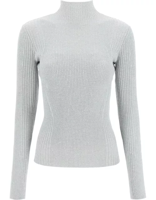 DION LEE LIGHT REFLECTIVE RIB KNIT TOP