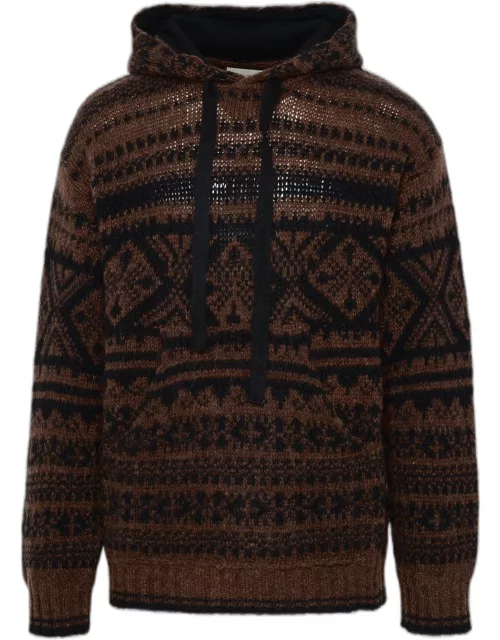 LANEUS Brown Wool Blend Sweater