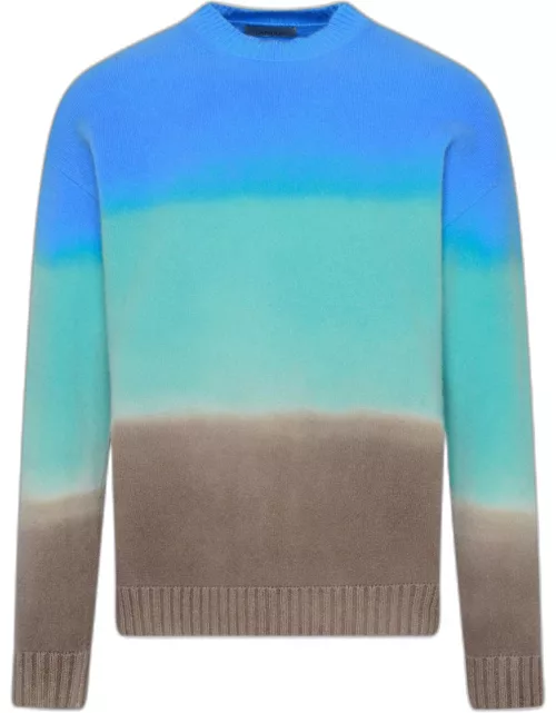 LANEUS Blue Cashmere Blend Sweater