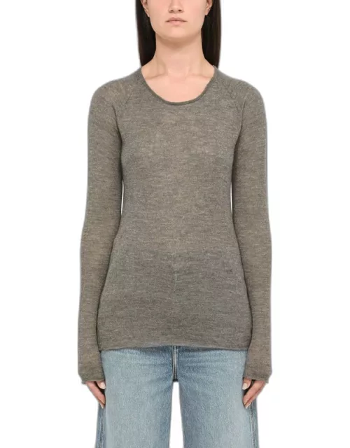 Grey slubbed cashmere sweater