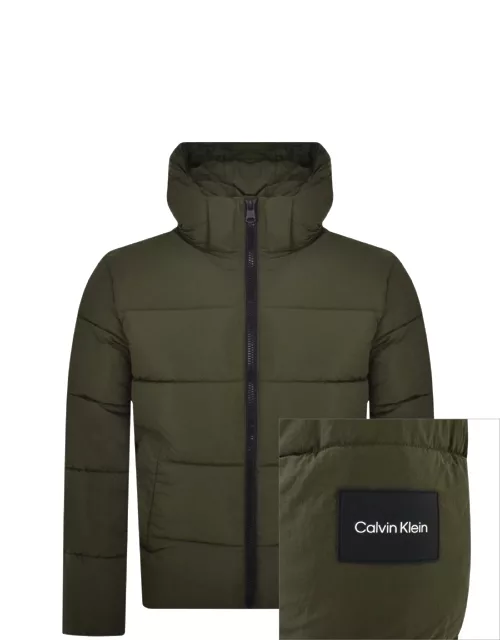 Calvin Klein Nylon Puffer Jacket Green