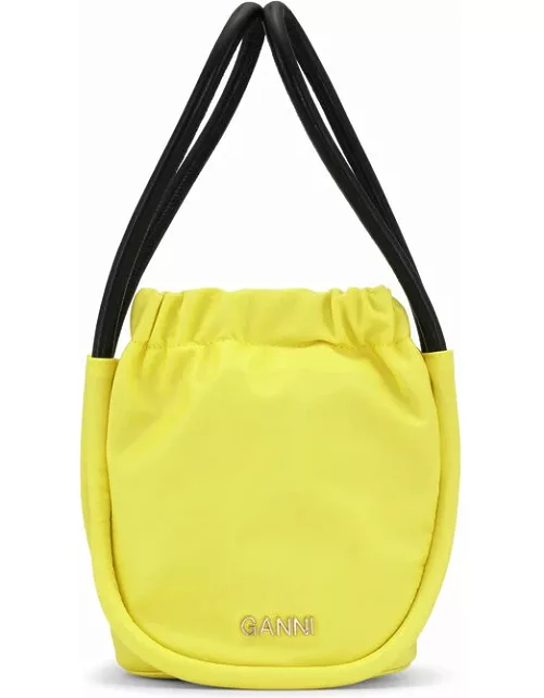 GANNI Knot Mini Purse in Blazing Yellow Women's Recycled Leather/Recycled Polyamide
