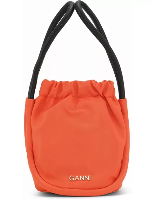 GANNI Knot Mini Purse in Orangeade Women's Recycled Leather/Recycled Polyamide