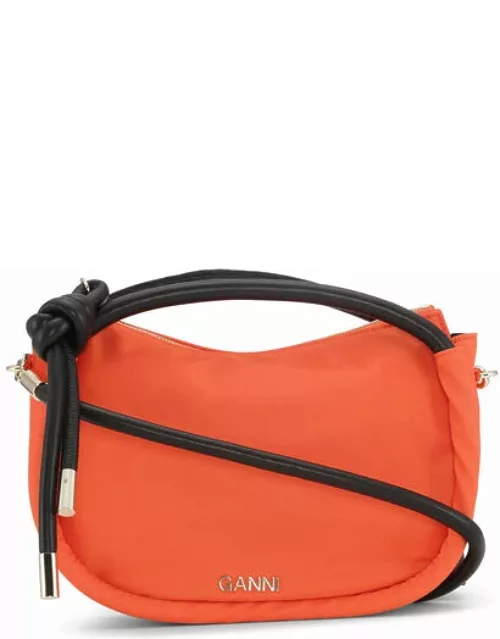 GANNI Mini Knot Bag in Orangeade Women's Leather/Polyamide/Recycled Polyamide