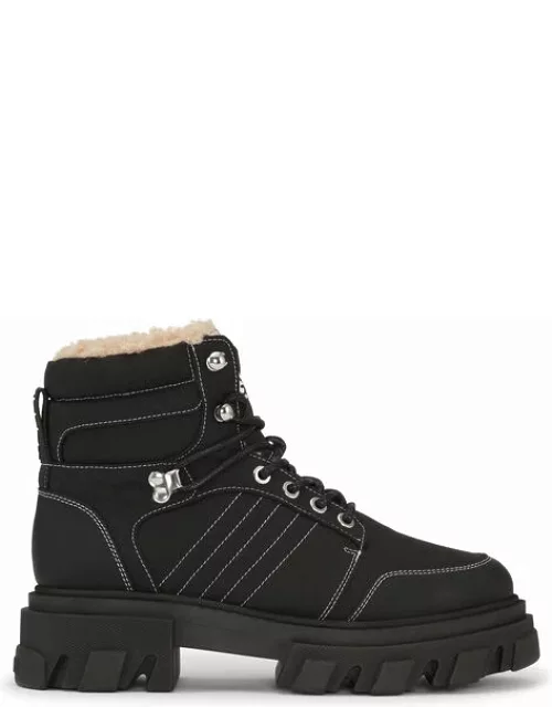 GANNI Lace-up Hiking Boots in Black Responsible