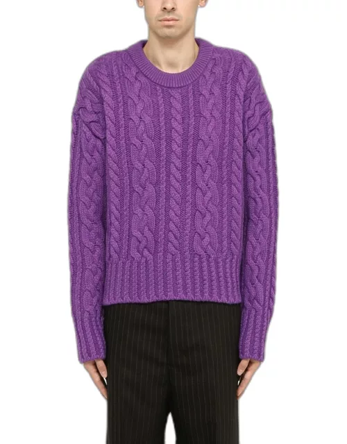 Purple wool crew-neck sweater
