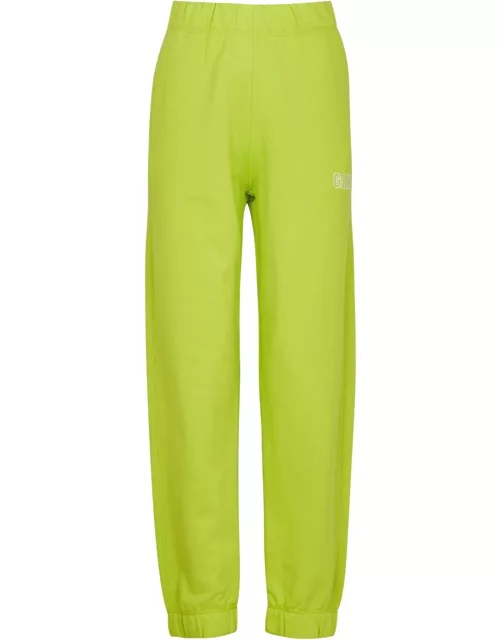 Ganni Software Neon Green Cotton-blend Sweatpants - Light Green