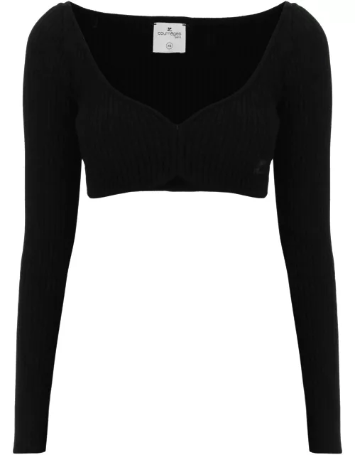 COURREGES RIBBED CROPPED SWEATER