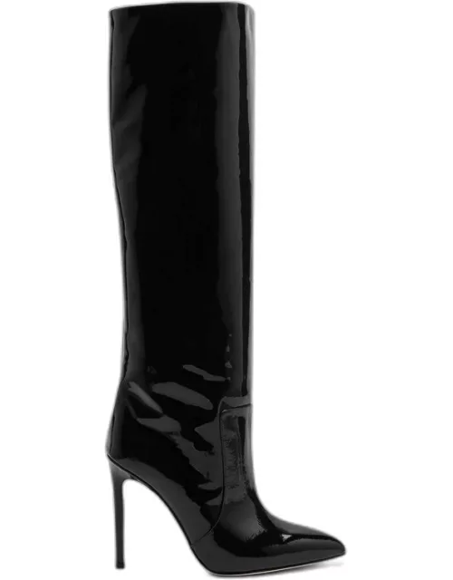 High black patent leather boot