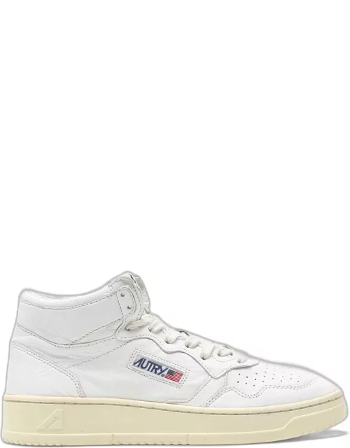 White leather high-top sneaker