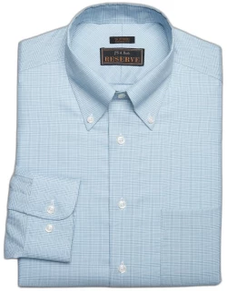 JoS. A. Bank Men's Reserve Collection Tailored Fit Button-Down Cable Stripe Dress Shirt, Blue