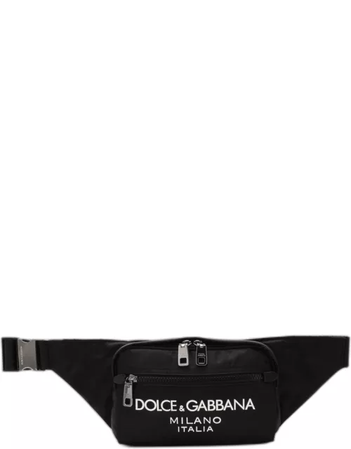 Black nylon waist bag