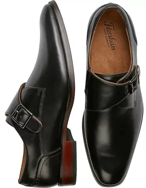 Florsheim Men's Roseto Plain Toe Monk Strap Dress Shoes Black