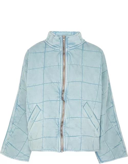 Free People Light Blue Quilted Chambray Jacket