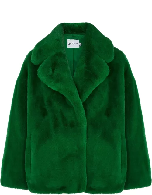 Jakke Rita Green Faux Fur Coat