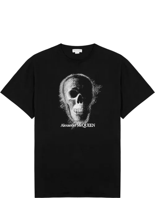 Alexander McQueen Black Skull-print Cotton T-shirt - Black And Silver