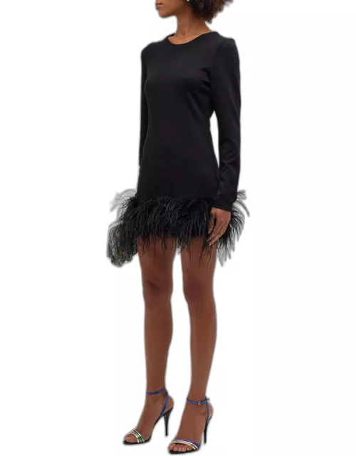 Bahira Ostrich-Feather Mini Dres