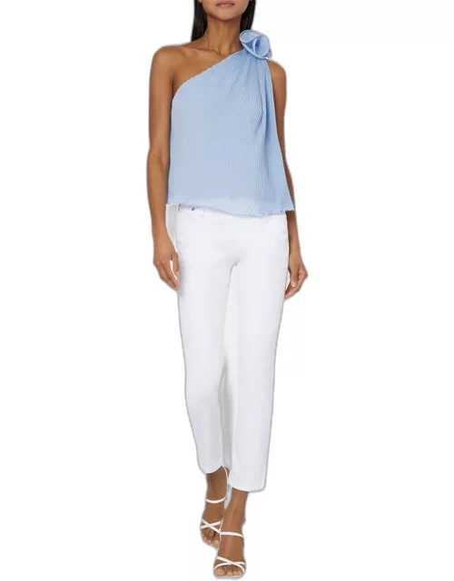 Gretta Pleated One-Shoulder Top