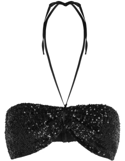 IN The Mood For Love Patty Black Sequin Bra Top