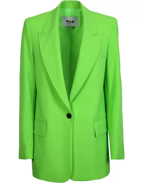 MSGM Lime Green Single Breasted Blazer
