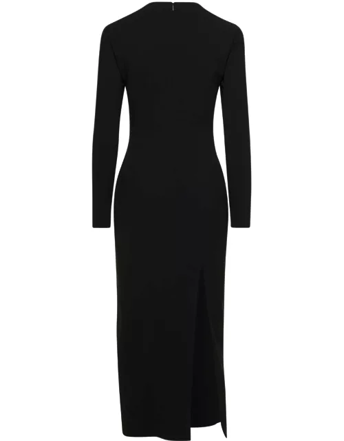 Versace Viscose Sable Long Dress Long Sleeve